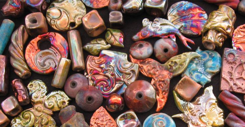 steampunk jewelry raku ceramic pendant pottery necklace